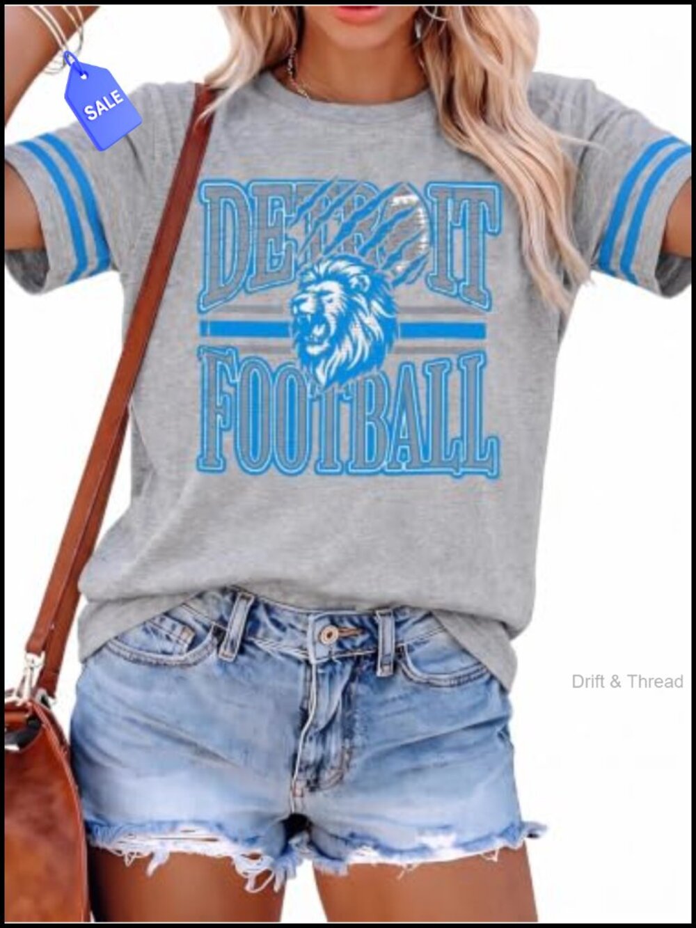 Women's Football Game Day Graphic T-Shirt Cotton Blend Crew Neck Tee